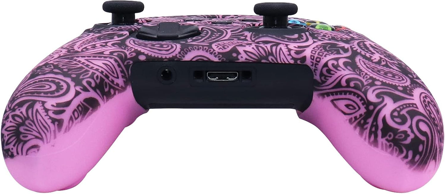 Pink Controller Skins ,Cute Silicone Controller Cover Skins Protector Compatible for Girls Xbox Series X Controller (Pink Pro Thumb Grip X 6 Accessories).
