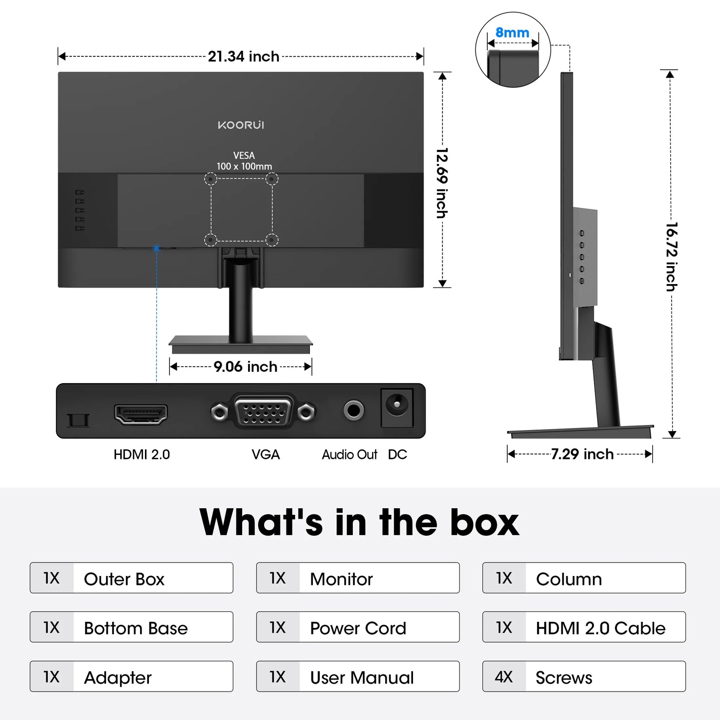 24" FHD 1080P Gaming Monitor, 144Hz Computer Monitor, E2411K