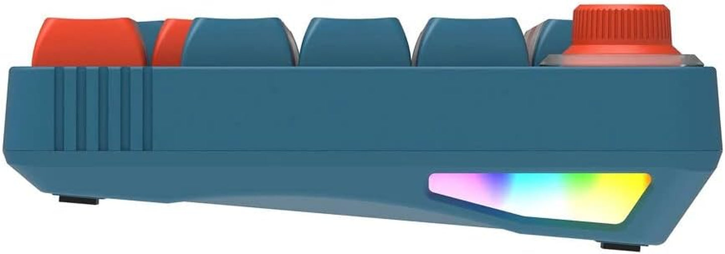 LK75 75% Gasket Mechanical Keyboard with 2 in 1 TFT Smart Display&Knob, Bluetooth 5.0/2.4Ghz/Usb-C MDA Profile Keycaps 83 Keys RGB Hot Swap Gaming Keyboard (Blue Switch)