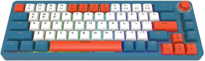 LK75 75% Gasket Mechanical Keyboard with 2 in 1 TFT Smart Display&Knob, Bluetooth 5.0/2.4Ghz/Usb-C MDA Profile Keycaps 83 Keys RGB Hot Swap Gaming Keyboard (Blue Switch)