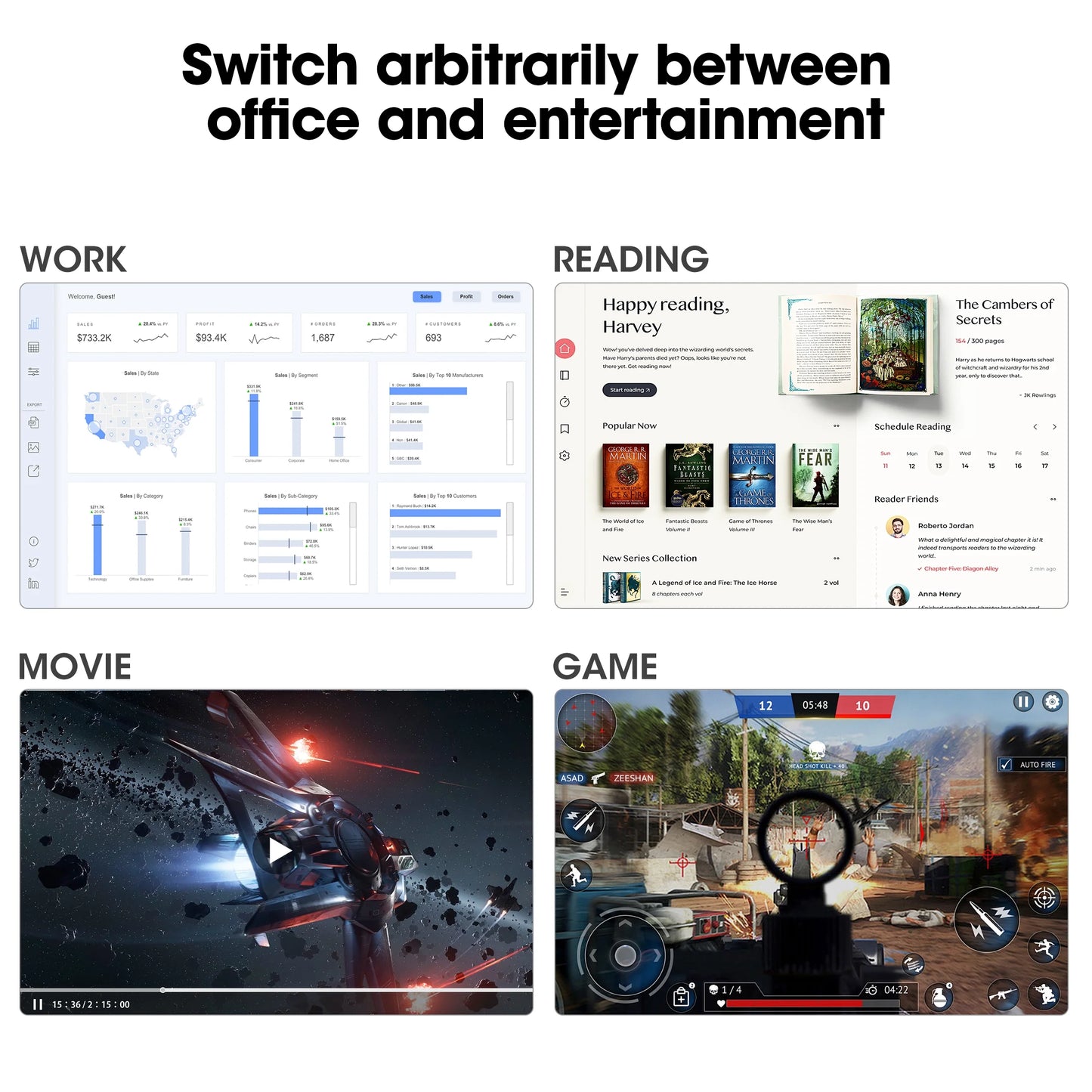 24" FHD 1080P Gaming Monitor, 144Hz Computer Monitor, E2411K