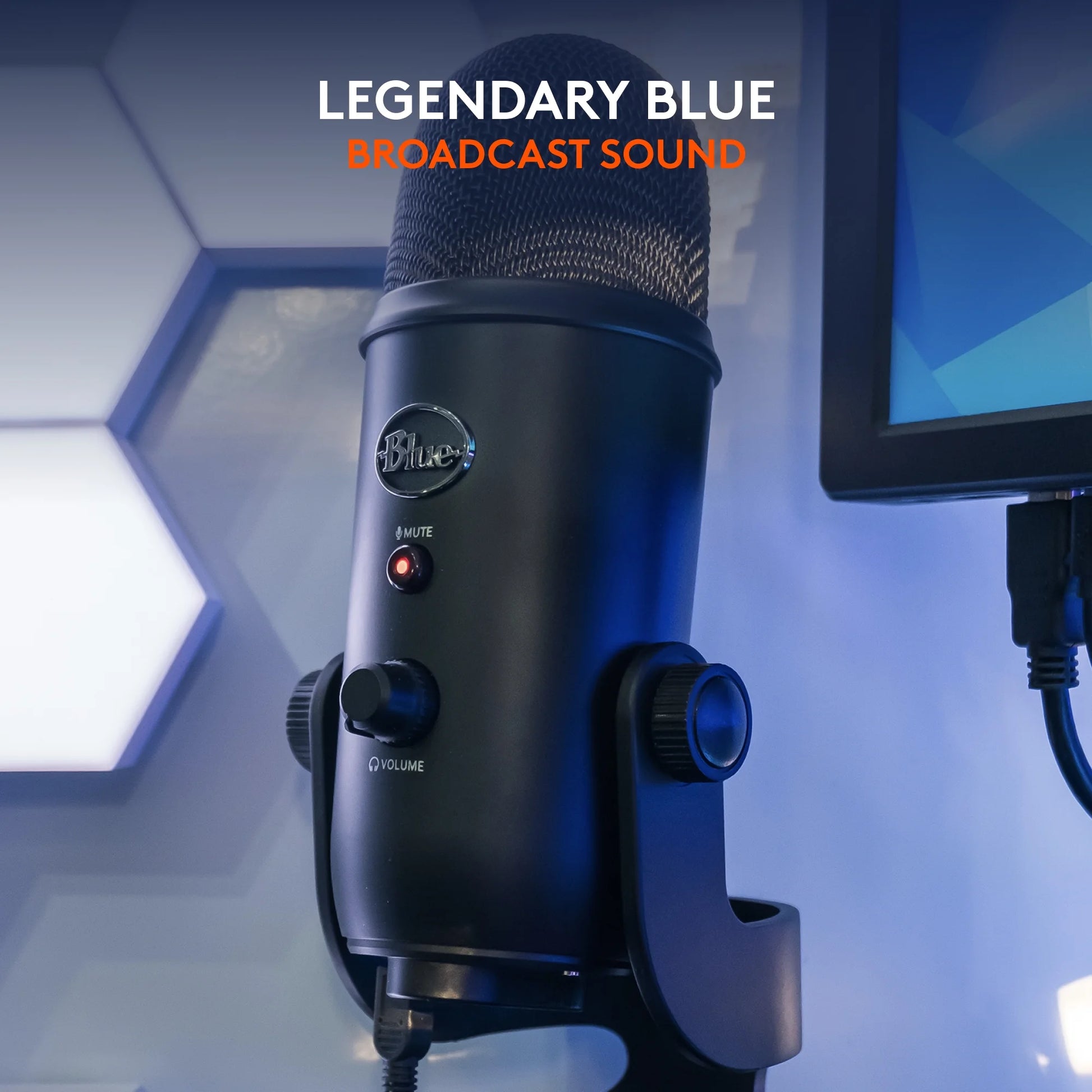 Blue Yeti USB Microphone for PC, Mac, Gaming, Recording, Streaming, Podcasting, Plug and Play, Blackout