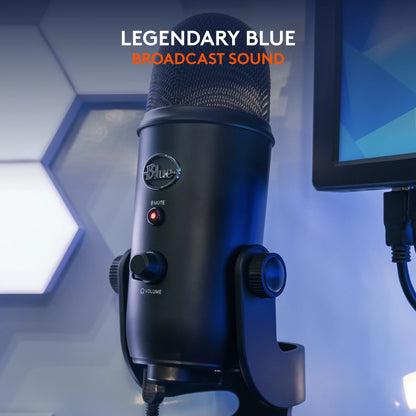 Blue Yeti USB Microphone for PC, Mac, Gaming, Recording, Streaming, Podcasting, Plug and Play, Blackout