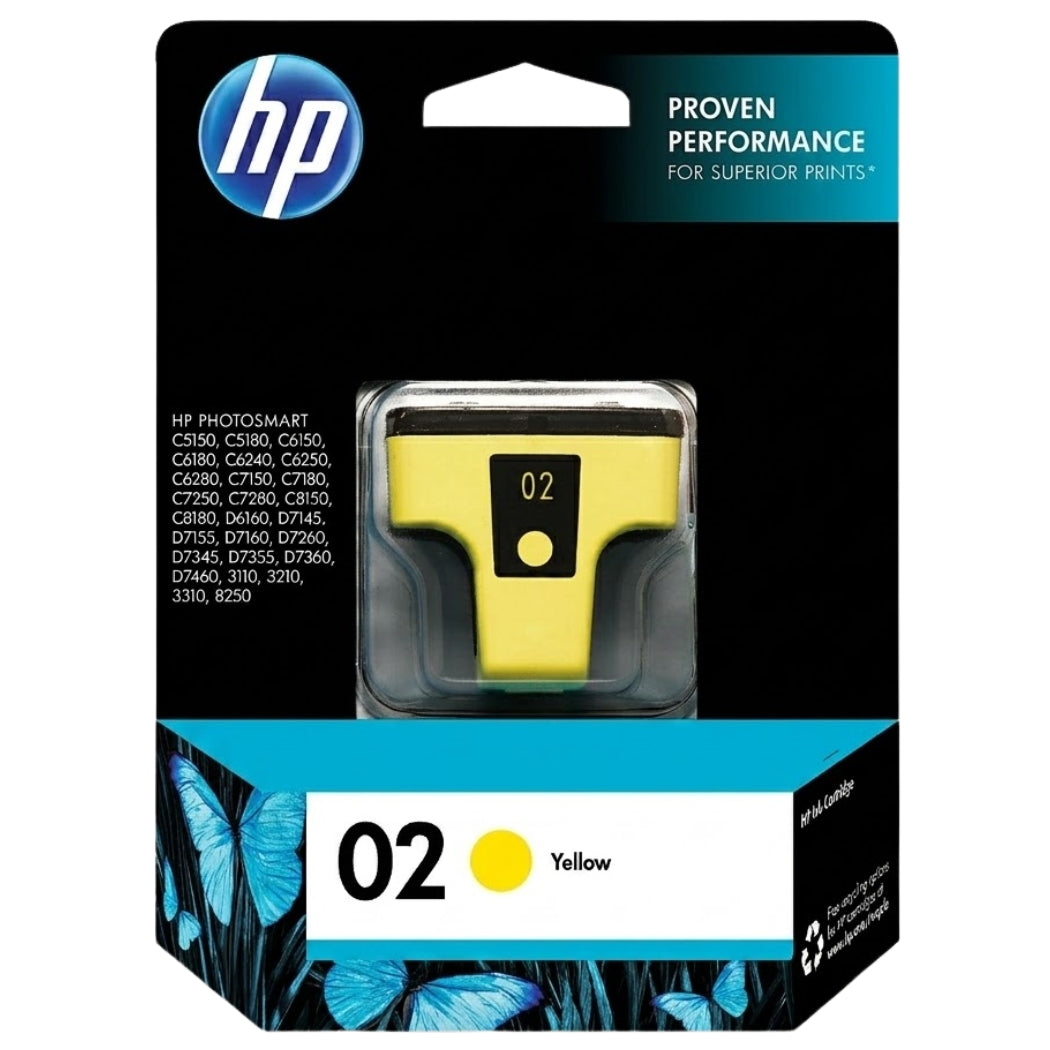 Genuine HP 02 (C8773WN) Yellow Ink Cartridge-0
