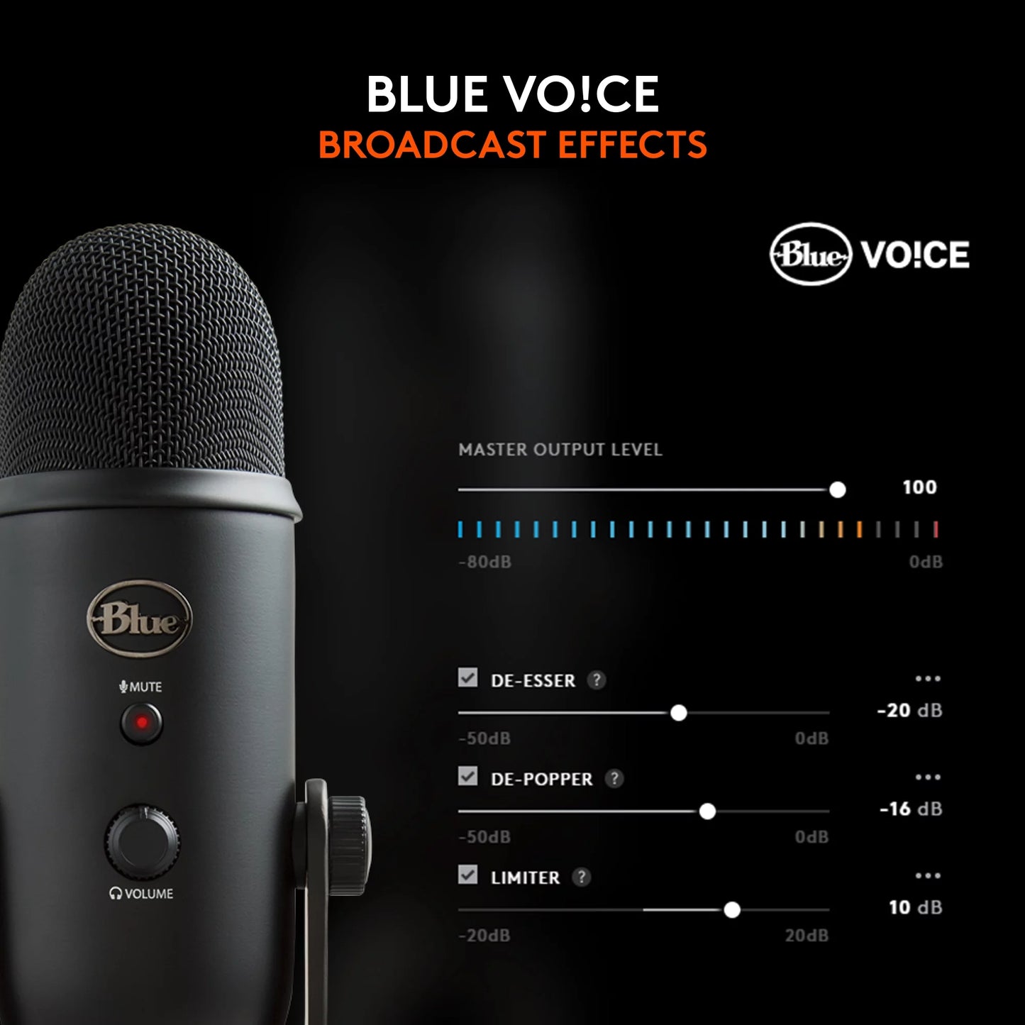 Blue Yeti USB Microphone for PC, Mac, Gaming, Recording, Streaming, Podcasting, Plug and Play, Blackout