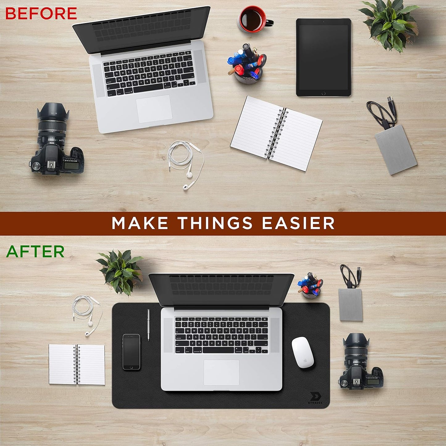 Leather Desk Pad Protector, Mouse Pad, Office Desk Mat, Non-Slip PU Leather Desk Blotter, Laptop Desk Pad, Waterproof Desk Writing Pad for Office and Home (Black/Velvet, 35.4 X 17)
