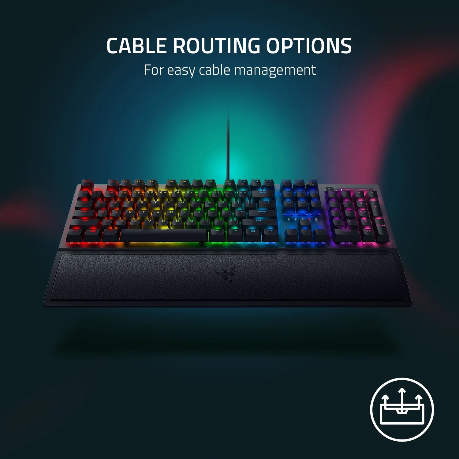 Blackwidow V3 Full Size Mechanical Gaming Keyboard for PC, Chroma RGB, Wrist Rest, Black