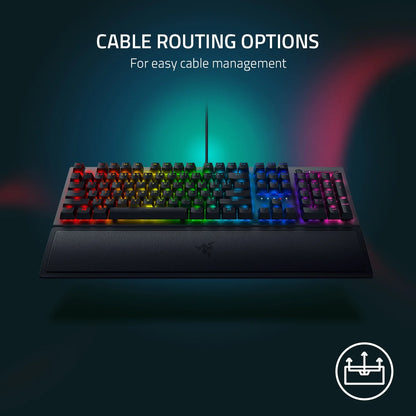 Blackwidow V3 Full Size Mechanical Gaming Keyboard for PC, Chroma RGB, Wrist Rest, Black