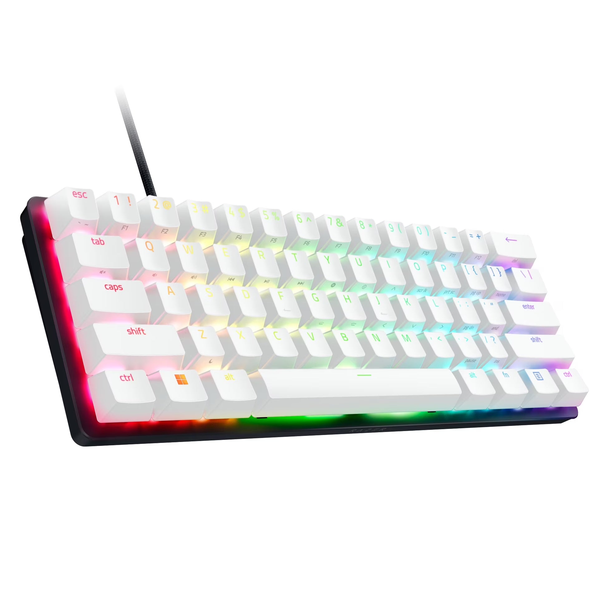 Huntsman Mini Special Edition, 60% Form Factor, Linear Optical PC Gaming Keyboard, Black/White