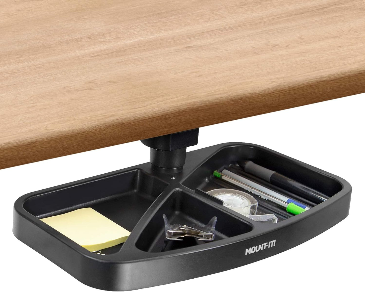 under Desk Mounted Drawer, Swivel under Desk Tray for Paper Clip, Pen, and Other Office Supplies, Attachable Small under Counter Drawer for Tables and Workbenches