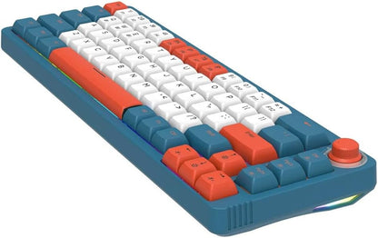 LK75 75% Gasket Mechanical Keyboard with 2 in 1 TFT Smart Display&Knob, Bluetooth 5.0/2.4Ghz/Usb-C MDA Profile Keycaps 83 Keys RGB Hot Swap Gaming Keyboard (Blue Switch)