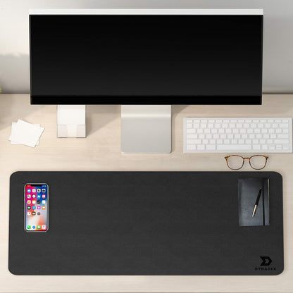 Leather Desk Pad Protector, Mouse Pad, Office Desk Mat, Non-Slip PU Leather Desk Blotter, Laptop Desk Pad, Waterproof Desk Writing Pad for Office and Home (Black/Velvet, 35.4 X 17)