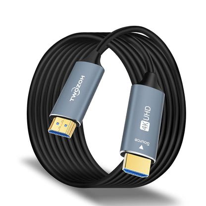 Fiber Optic HDMI Cable 50FT, 4K Fiber HDMI to HDMI Cable 4K/60Hz (4:4:4 HDR10 HDCP2.2) 1440P 144Hz 18Gbps High Speed UHD Fiber HDMI Cord(15M)