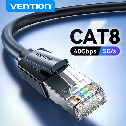 CAT8 Ethernet Cable 40Gbps 2000Mhz CAT 8 Networking High Speed Internet Lan Cord for PC Laptops PS5 4 Router RJ45 Cable