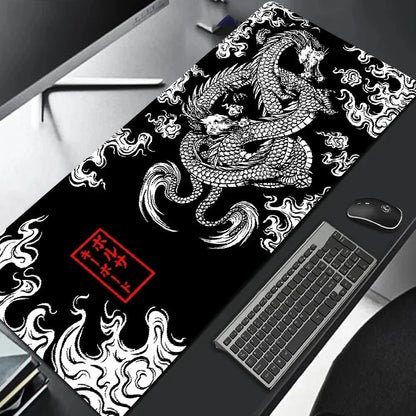 Japanese Dragon XXL Gaming Mouse Pad - Anime Desk Mat for Esports