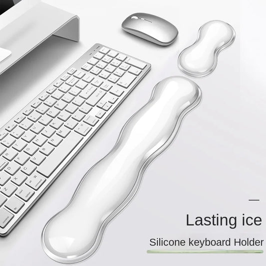 Transparent Anti-Slip Rubber Mouse Pad with Ergonomic Wrist Rest - Desk & Gaming