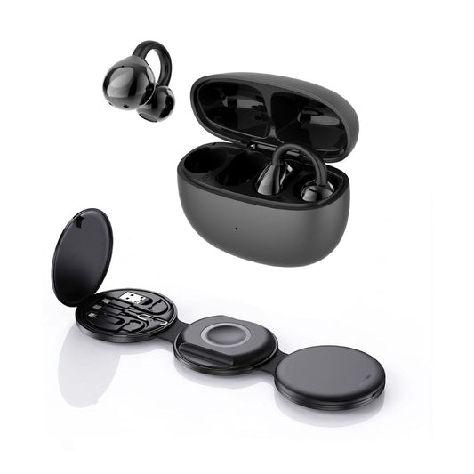 Power & Sound Essentials Bundle – 5-in-1 Folding Wireless Charging Station + True Wireless Earbuds-0