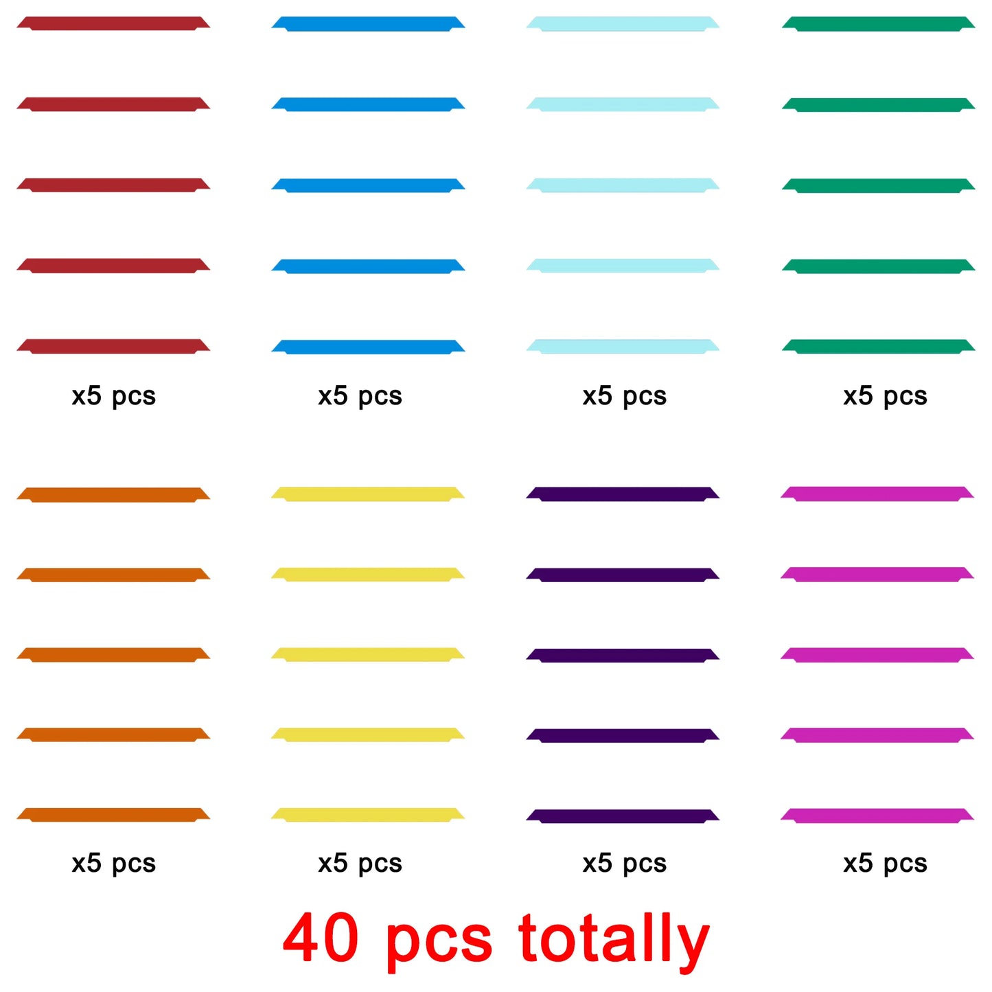 Custom Touchpad LED Lightbar Skin Decals Power Light Stickers with Tools Set for PS5 Controller - 40Pcs in 8 Colors