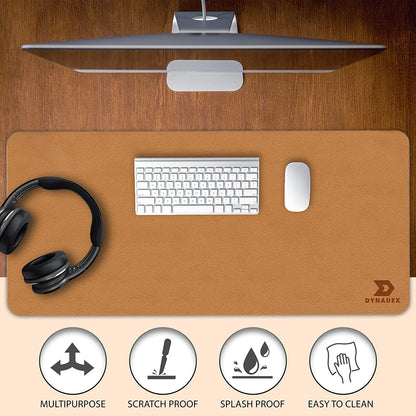 Leather Desk Pad Protector, Mouse Pad, Office Desk Mat, Non-Slip PU Leather Desk Blotter, Laptop Desk Pad, Waterproof Desk Writing Pad for Office and Home (Black/Velvet, 35.4 X 17)