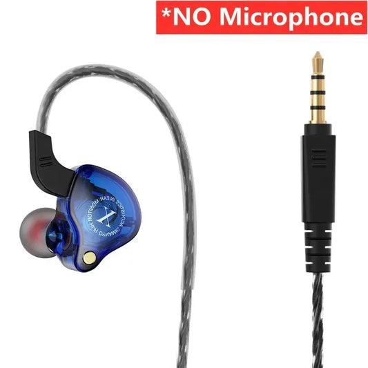 Original X2 Dynamic Wired Earphones HIFI Heavy Bass Earbuds in Ear Gaming Headphones Monitor Sport Noise Cancelling Headset Mic
