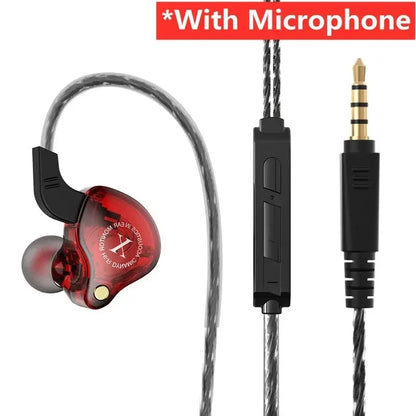 Original X2 Dynamic Wired Earphones HIFI Heavy Bass Earbuds in Ear Gaming Headphones Monitor Sport Noise Cancelling Headset Mic