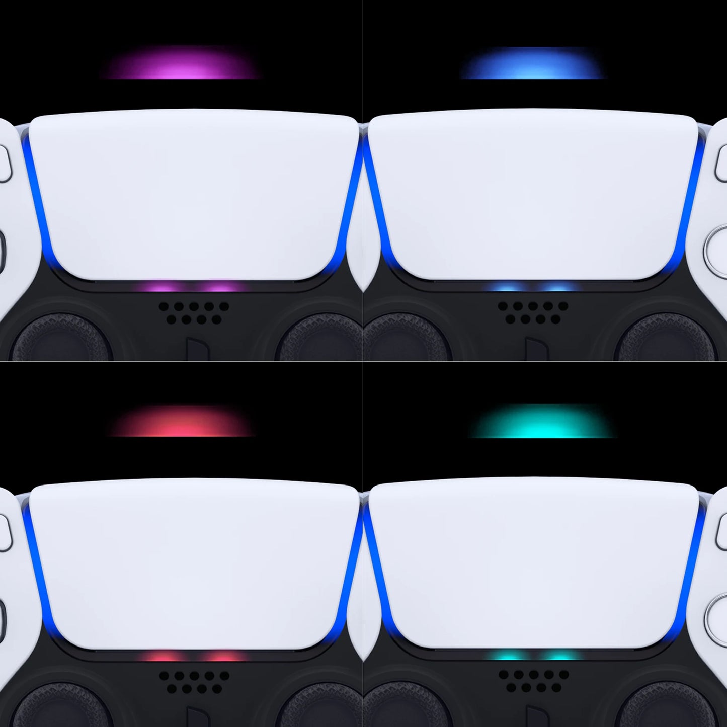 Custom Touchpad LED Lightbar Skin Decals Power Light Stickers with Tools Set for PS5 Controller - 40Pcs in 8 Colors