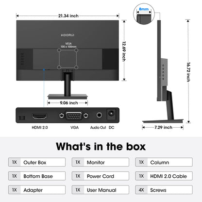 24" FHD 1080P Gaming Monitor, 144Hz Computer Monitor, E2411K