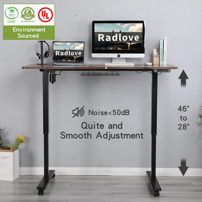 Electric Standing Desk, Height Adjustable Computer Desk Sit Stand Desk Home Office Desks with Splice Board and a under Desk