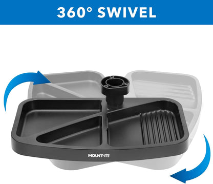 under Desk Mounted Drawer, Swivel under Desk Tray for Paper Clip, Pen, and Other Office Supplies, Attachable Small under Counter Drawer for Tables and Workbenches