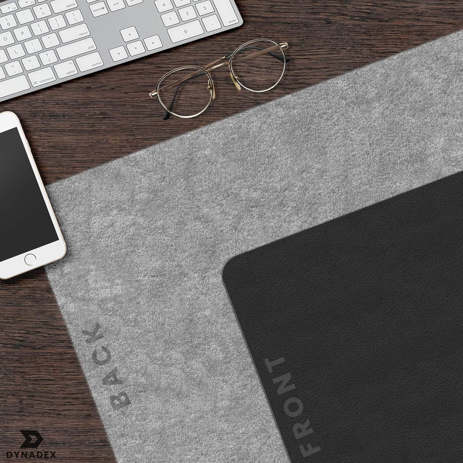 Leather Desk Pad Protector, Mouse Pad, Office Desk Mat, Non-Slip PU Leather Desk Blotter, Laptop Desk Pad, Waterproof Desk Writing Pad for Office and Home (Black/Velvet, 35.4 X 17)