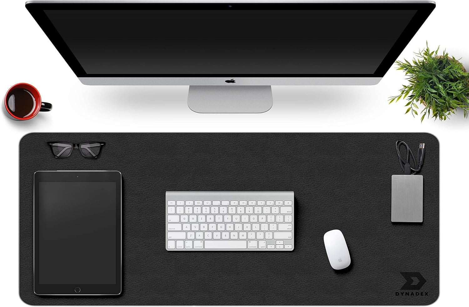 Leather Desk Pad Protector, Mouse Pad, Office Desk Mat, Non-Slip PU Leather Desk Blotter, Laptop Desk Pad, Waterproof Desk Writing Pad for Office and Home (Black/Velvet, 35.4 X 17)