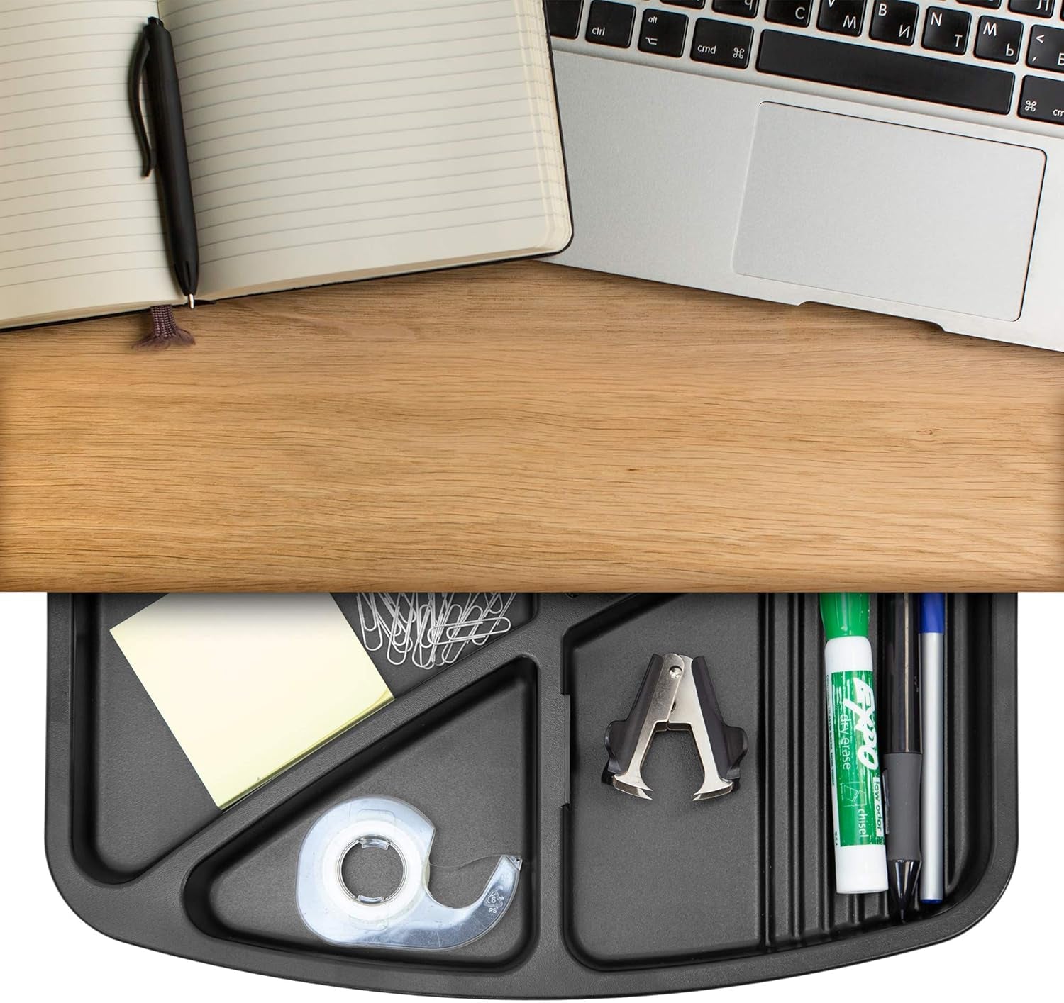 under Desk Mounted Drawer, Swivel under Desk Tray for Paper Clip, Pen, and Other Office Supplies, Attachable Small under Counter Drawer for Tables and Workbenches