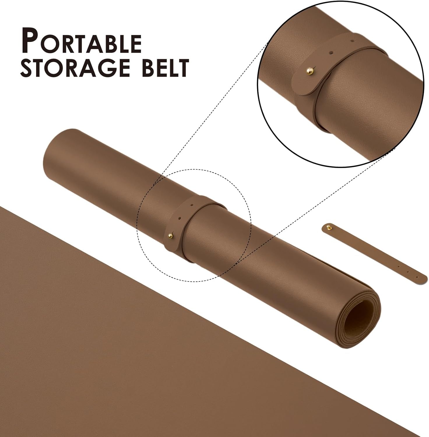 Dual Sided Leather Desk Mat - Waterproof Desk Pad for Office and Home - Desk Organization and Accessories - Ideal for Large Mouse Pad and Desk Mats on Top of Desks(Coffee+Dark Gold,31.5"X 15.7")