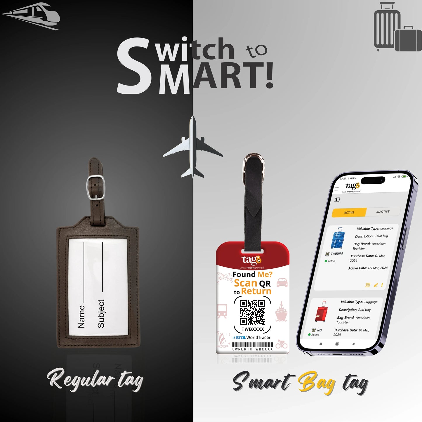 Smart Bag Security Tag - Spain Flag [Pack 2]-1